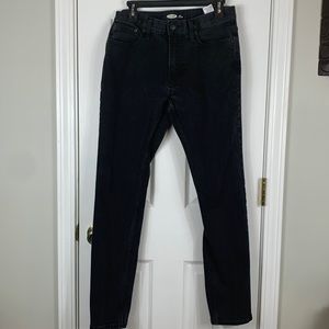 Old Navy black slim, built in flex denim jeans size 30/32.